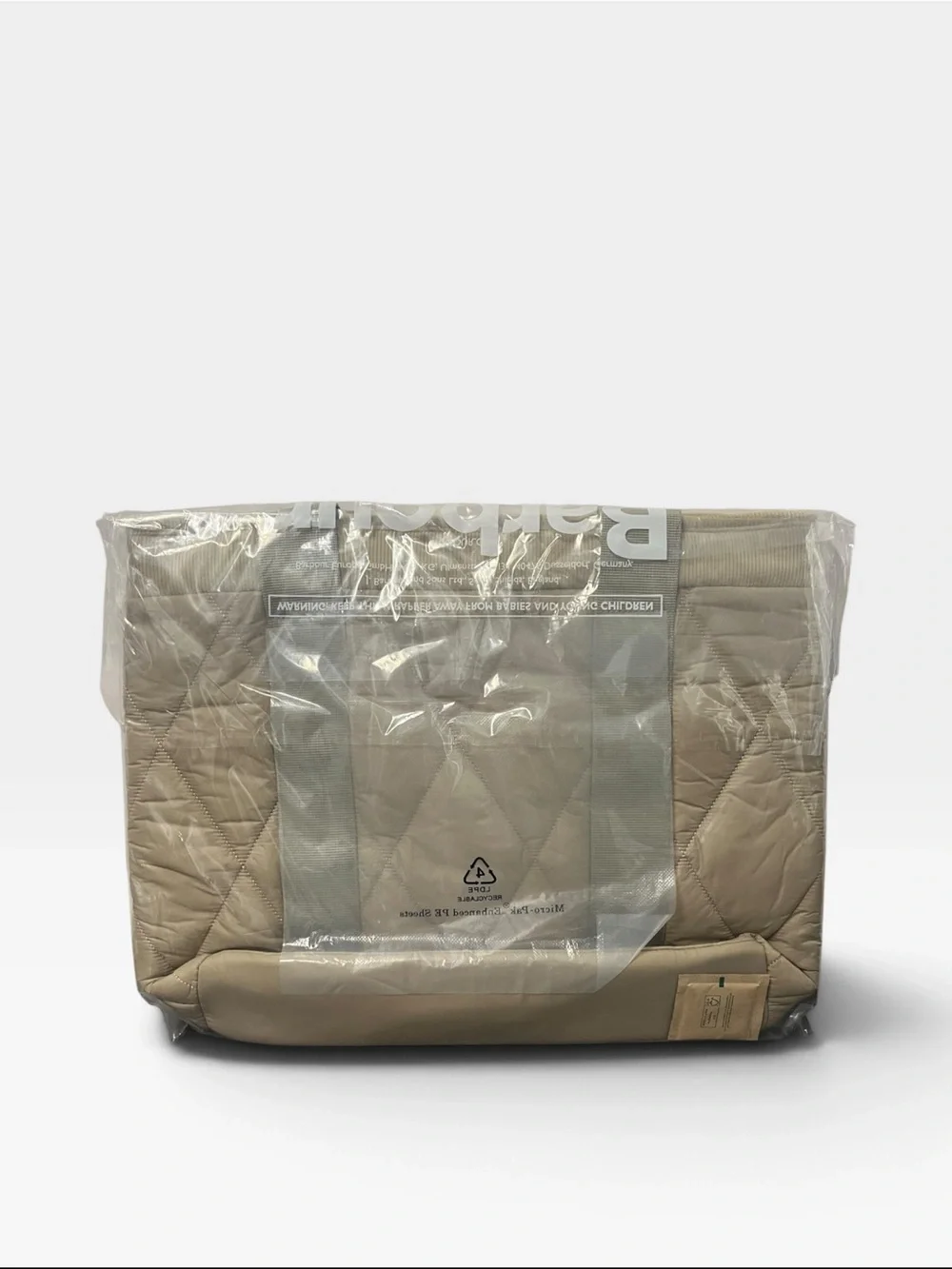 Barbour Quilted Tote Bag Tartan Lined Corduroy Trim Shoulder Bag Beige